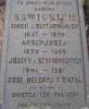 Grave of Sawicki family: Emilia maiden Referowski d. 1859; Arseniusz d. 1868; Jefa maiden Szumowski d. 1881; Zozia, Helenka and Kazio Sawicki